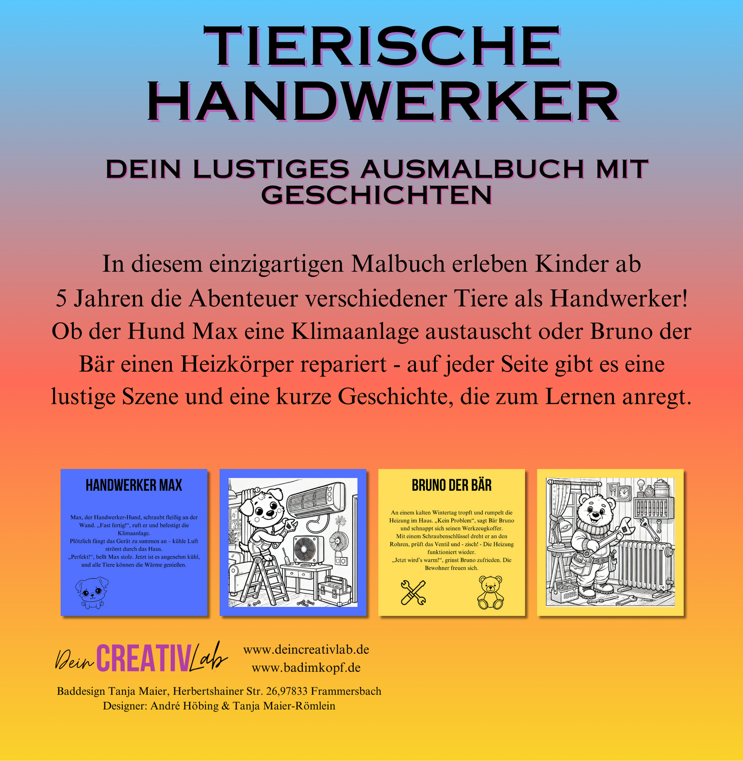 Ausmalbuch "Tierische Handwerker"