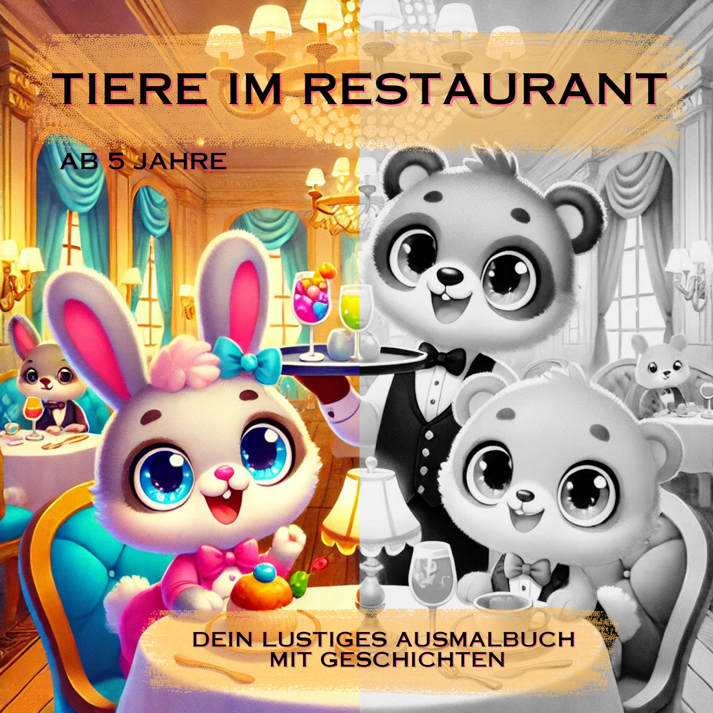 Ausmalbuch "Tiere im Restaurant"