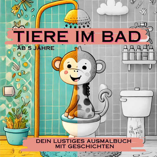 Ausmalbuch "Tiere im Bad"