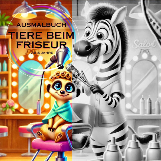 Ausmalbuch "Tiere beim Friseur"